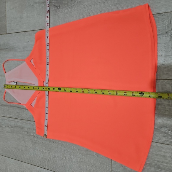 EXPRESS Blouse, Sz S, Neon Peach, Strappy, Polyester, NEW - Picture 5 of 10